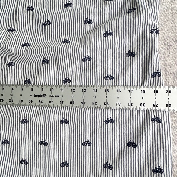 Cynthia Rowley Seersucker Bicycle Print Scalloped Edge Sleeveless Dress 10 - Picture 11 of 12